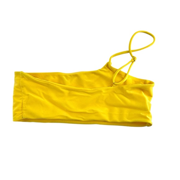 Lovers + Friends Cyan Bikini Top One Shoulder Strap size Medium Sunny Yellow - Picture 5 of 7